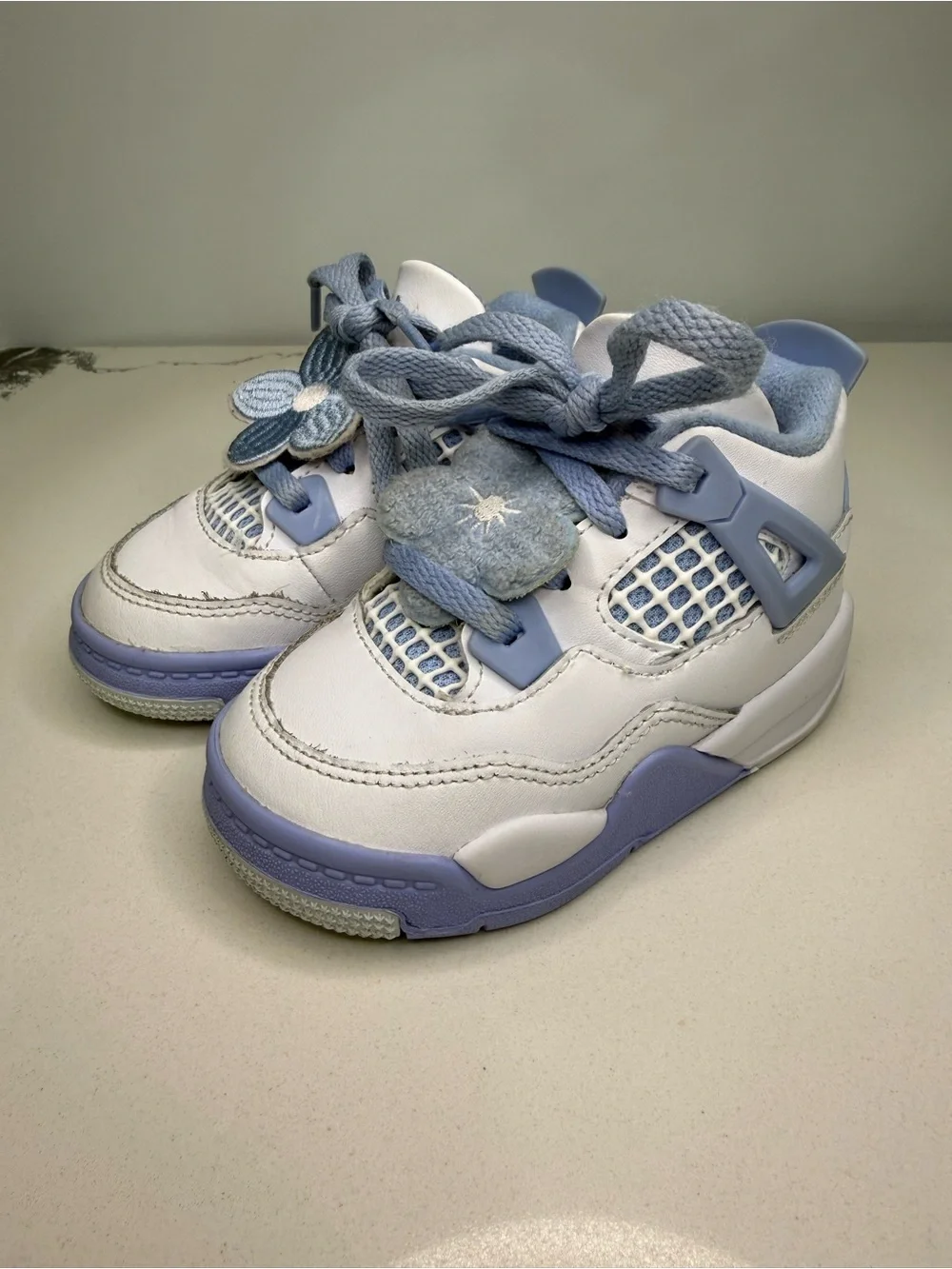 Nike Air Jordan 4 Retro Td 6C White Aluminum Blue Tint